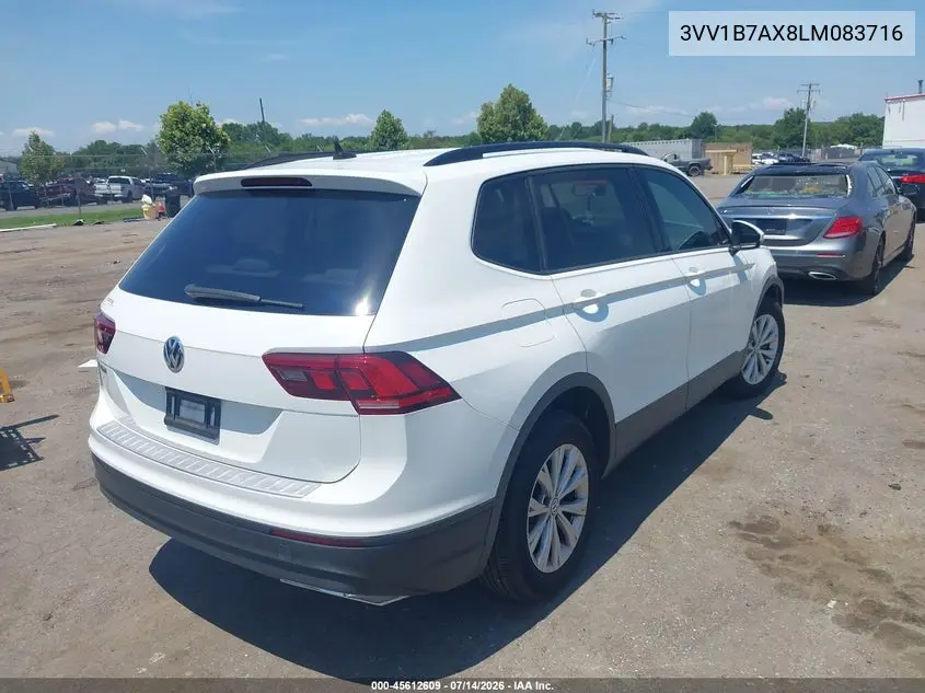 2020 Volkswagen Tiguan 2.0T S VIN: 3VV1B7AX8LM083716 Lot: 45612609