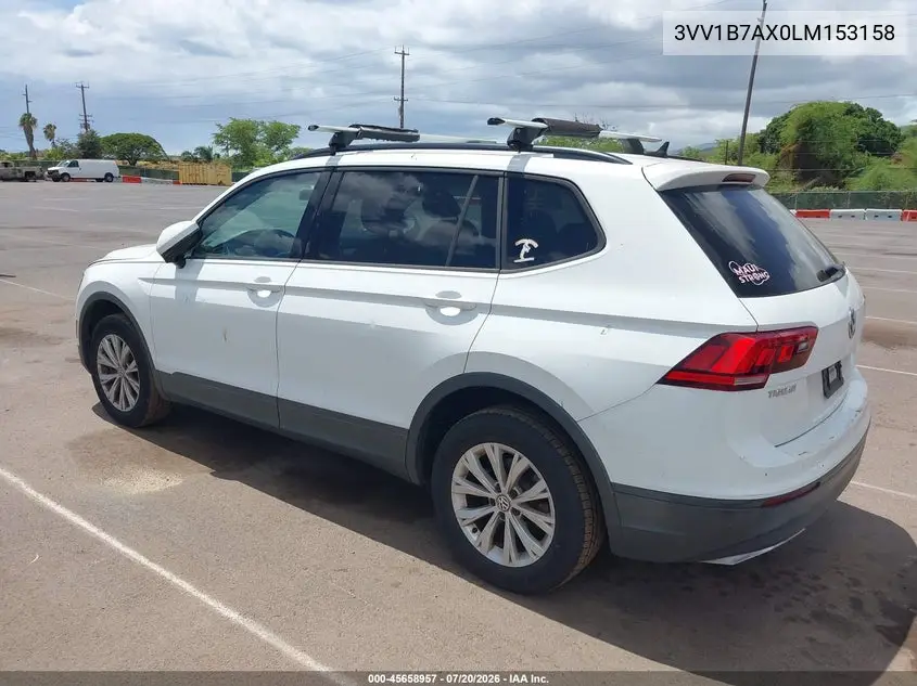 2020 Volkswagen Tiguan 2.0T S VIN: 3VV1B7AX0LM153158 Lot: 45658957