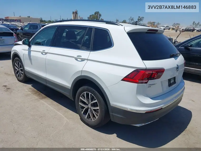 2020 Volkswagen Tiguan 2.0T Se/2.0T Se R-Line Black/2.0T Sel VIN: 3VV2B7AX8LM146883 Lot: 45690078