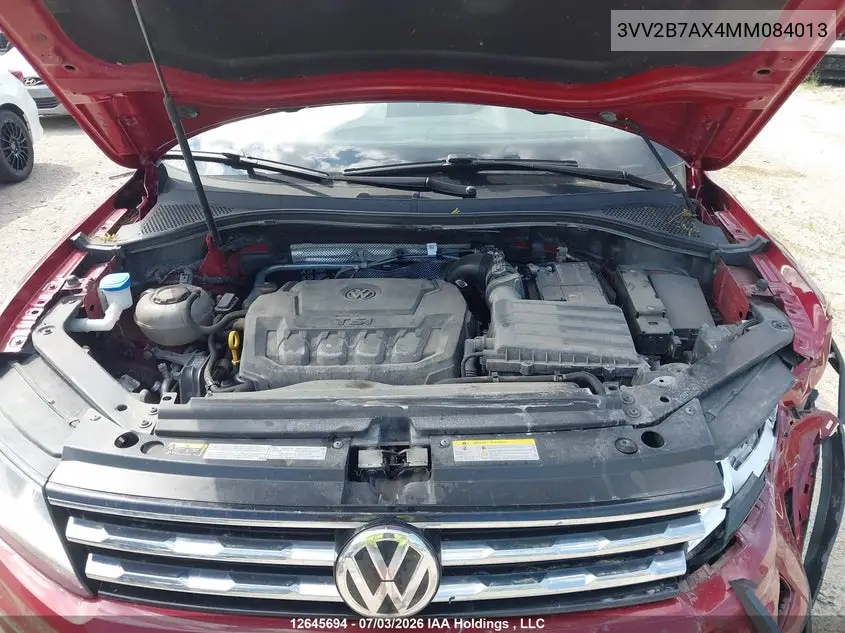 2021 Volkswagen Tiguan VIN: 3VV2B7AX4MM084013 Lot: 12645694