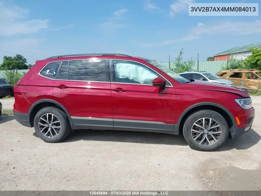 2021 Volkswagen Tiguan VIN: 3VV2B7AX4MM084013 Lot: 12645694