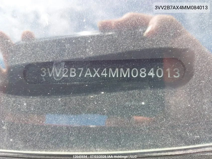 2021 Volkswagen Tiguan VIN: 3VV2B7AX4MM084013 Lot: 12645694