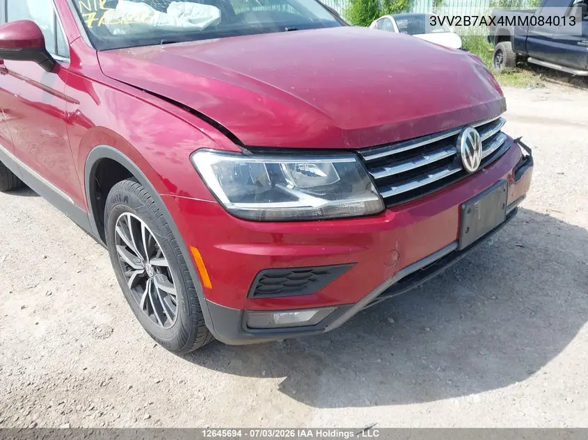 2021 Volkswagen Tiguan VIN: 3VV2B7AX4MM084013 Lot: 12645694