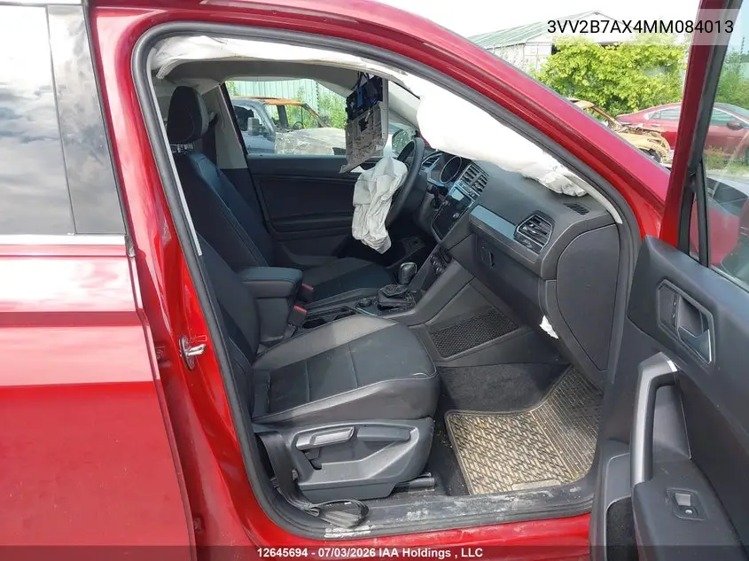 2021 Volkswagen Tiguan VIN: 3VV2B7AX4MM084013 Lot: 12645694