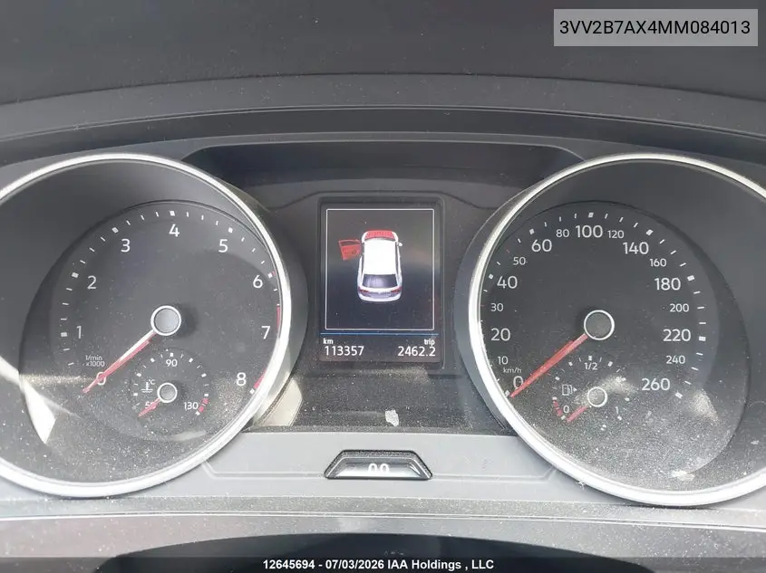2021 Volkswagen Tiguan VIN: 3VV2B7AX4MM084013 Lot: 12645694
