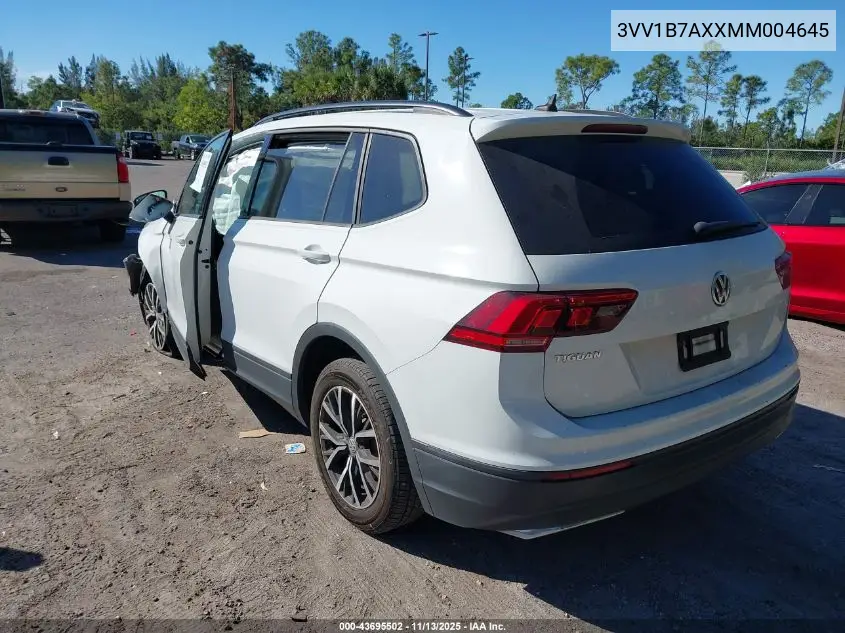 3VV1B7AXXMM004645 2021 Volkswagen Tiguan 2.0T S