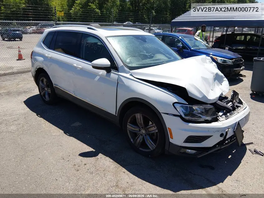2021 Volkswagen Tiguan 2.0T Se/2.0T Se R-Line Black/2.0T Sel VIN: 3VV2B7AX2MM000772 Lot: 45285671