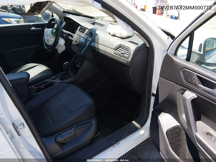 2021 Volkswagen Tiguan 2.0T Se/2.0T Se R-Line Black/2.0T Sel VIN: 3VV2B7AX2MM000772 Lot: 45285671