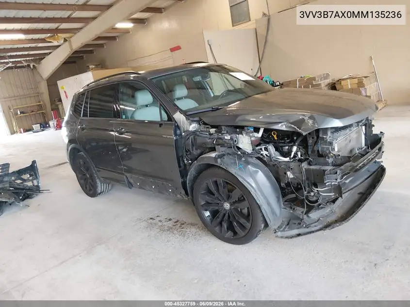 2021 Volkswagen Tiguan 2.0T Se/2.0T Se R-Line Black/2.0T Sel VIN: 3VV3B7AX0MM135236 Lot: 45327759