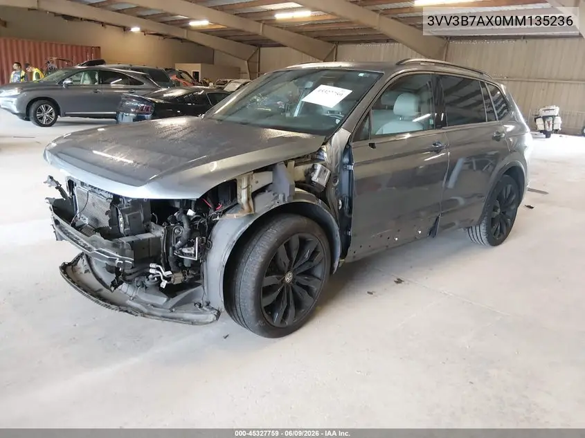 2021 Volkswagen Tiguan 2.0T Se/2.0T Se R-Line Black/2.0T Sel VIN: 3VV3B7AX0MM135236 Lot: 45327759
