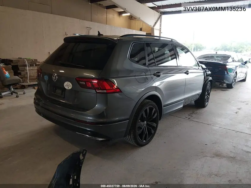 2021 Volkswagen Tiguan 2.0T Se/2.0T Se R-Line Black/2.0T Sel VIN: 3VV3B7AX0MM135236 Lot: 45327759