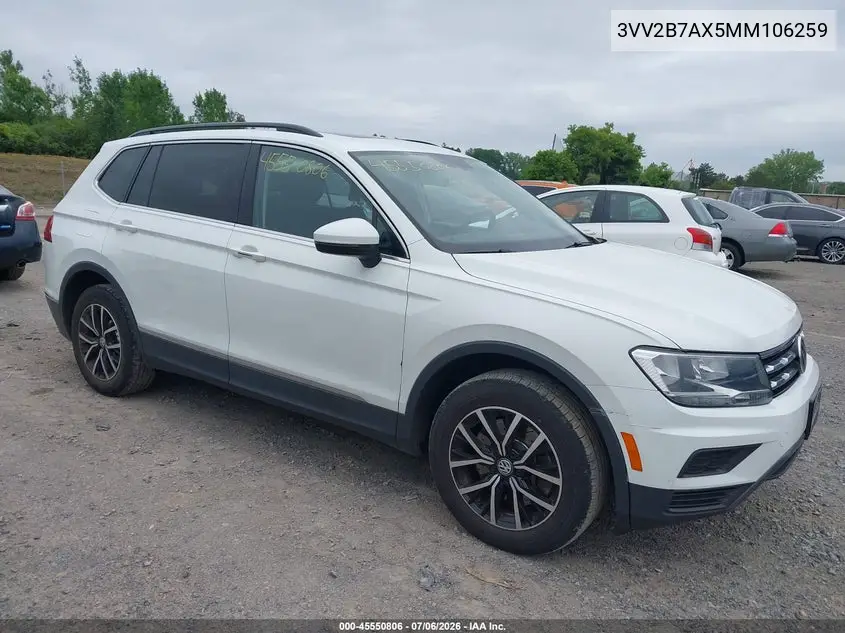 2021 Volkswagen Tiguan 2.0T Se/2.0T Se R-Line Black/2.0T Sel VIN: 3VV2B7AX5MM106259 Lot: 45550806