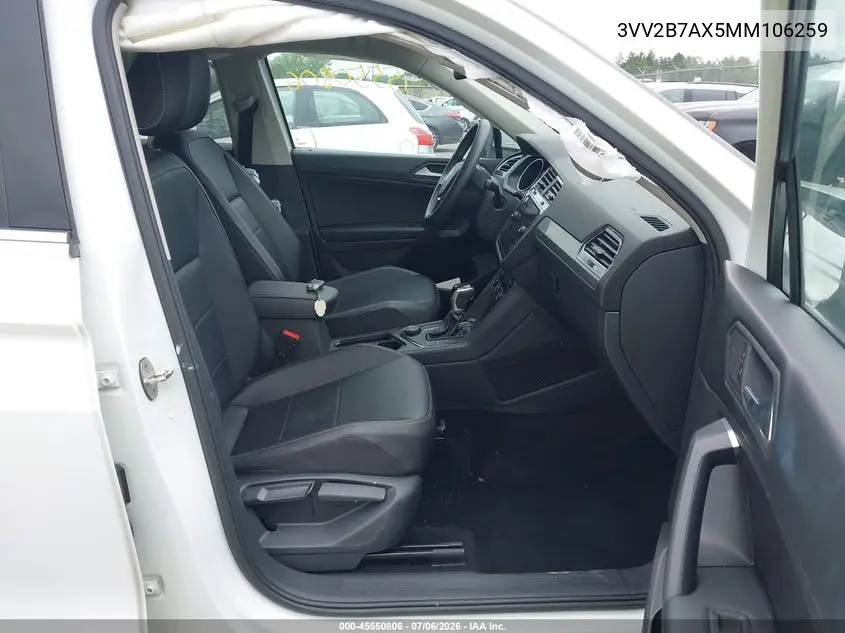 2021 Volkswagen Tiguan 2.0T Se/2.0T Se R-Line Black/2.0T Sel VIN: 3VV2B7AX5MM106259 Lot: 45550806