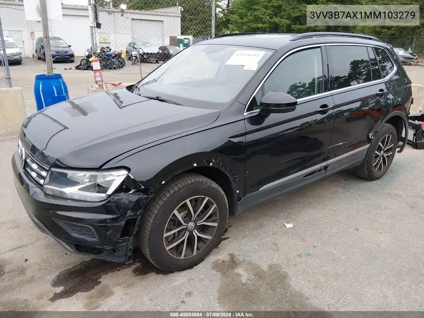 2021 Volkswagen Tiguan 2.0T Se/2.0T Se R-Line Black/2.0T Sel VIN: 3VV3B7AX1MM103279 Lot: 45593694