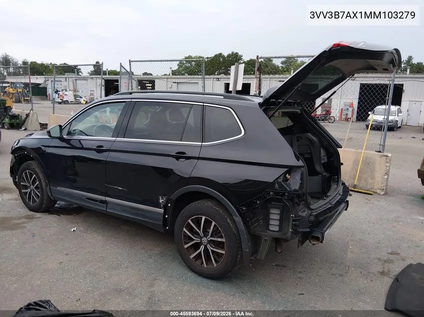 2021 Volkswagen Tiguan 2.0T Se/2.0T Se R-Line Black/2.0T Sel VIN: 3VV3B7AX1MM103279 Lot: 45593694