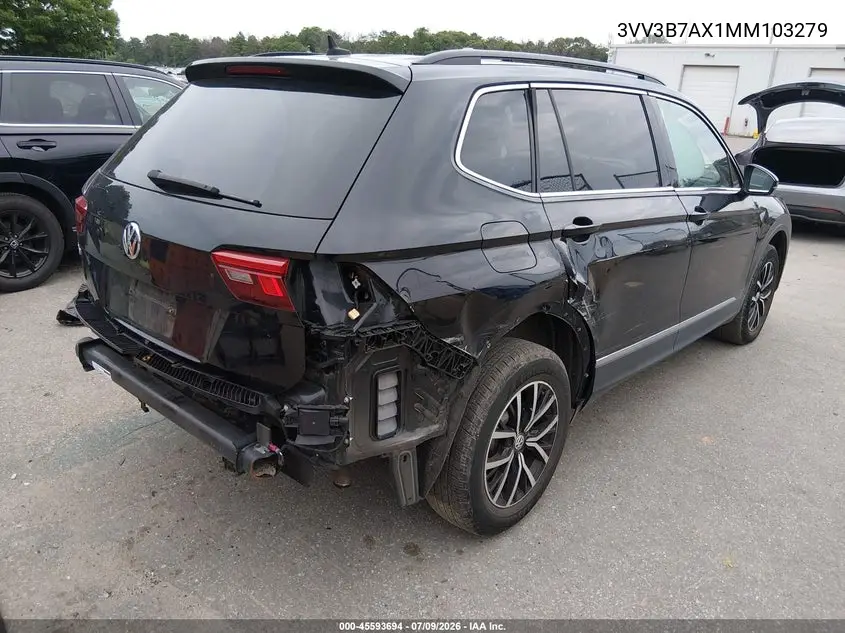 2021 Volkswagen Tiguan 2.0T Se/2.0T Se R-Line Black/2.0T Sel VIN: 3VV3B7AX1MM103279 Lot: 45593694