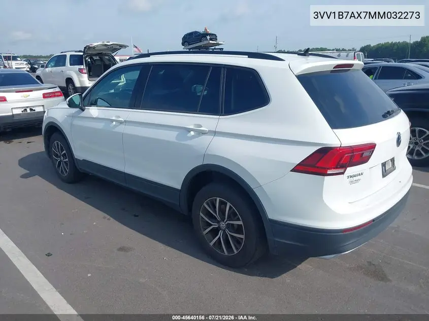 2021 Volkswagen Tiguan 2.0T S VIN: 3VV1B7AX7MM032273 Lot: 45640156
