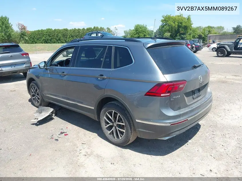 2021 Volkswagen Tiguan 2.0T Se/2.0T Se R-Line Black/2.0T Sel VIN: 3VV2B7AX5MM089267 Lot: 45640805