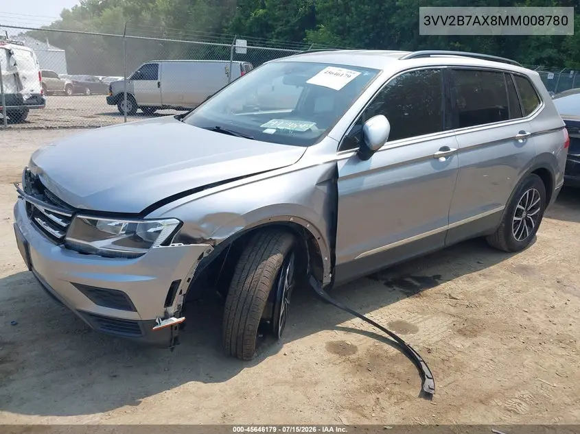 2021 Volkswagen Tiguan 2.0T Se/2.0T Se R-Line Black/2.0T Sel VIN: 3VV2B7AX8MM008780 Lot: 45646179