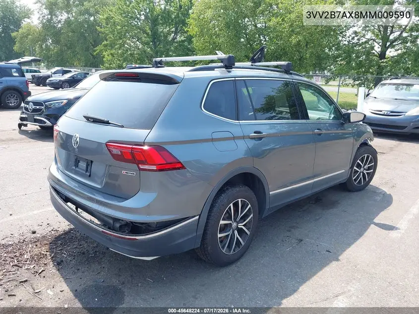 2021 Volkswagen Tiguan 2.0T Se/2.0T Se R-Line Black/2.0T Sel VIN: 3VV2B7AX8MM009590 Lot: 45648224
