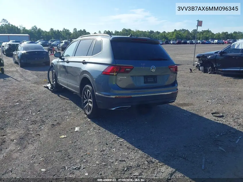 2021 Volkswagen Tiguan 2.0T Se/2.0T Se R-Line Black/2.0T Sel VIN: 3VV3B7AX6MM096345 Lot: 45669123