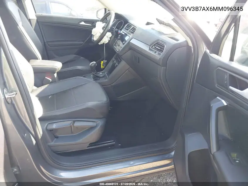 2021 Volkswagen Tiguan 2.0T Se/2.0T Se R-Line Black/2.0T Sel VIN: 3VV3B7AX6MM096345 Lot: 45669123