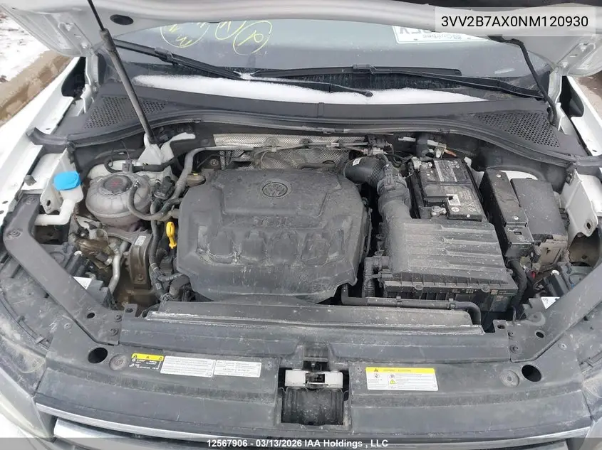 2022 Volkswagen Tiguan Comfortline VIN: 3VV2B7AX0NM120930 Lot: 12567906