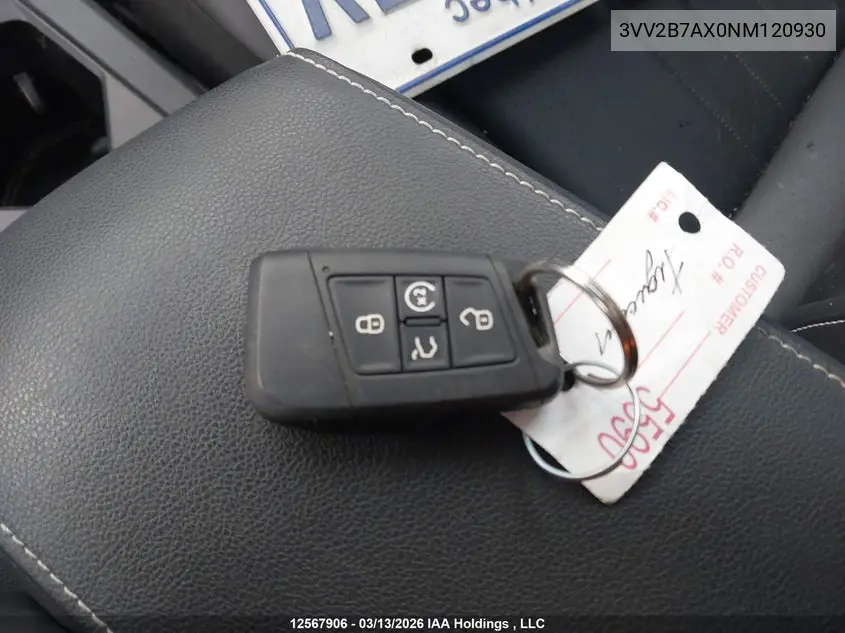 2022 Volkswagen Tiguan Comfortline VIN: 3VV2B7AX0NM120930 Lot: 12567906