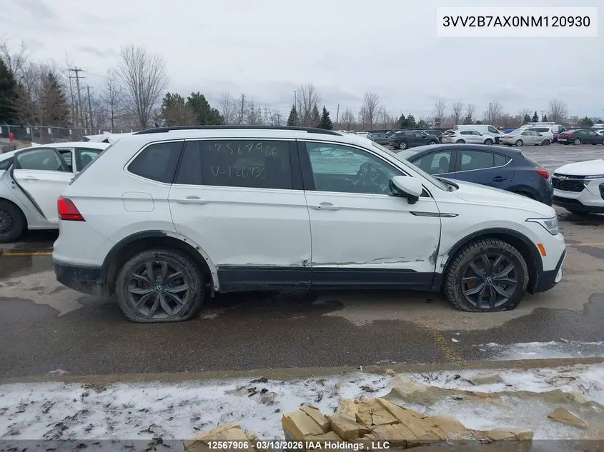 2022 Volkswagen Tiguan Comfortline VIN: 3VV2B7AX0NM120930 Lot: 12567906