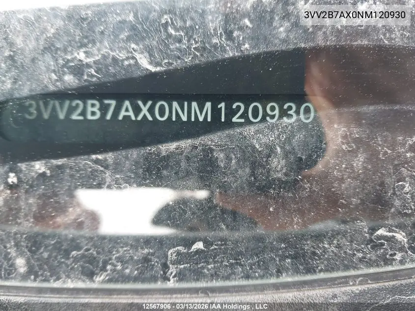 2022 Volkswagen Tiguan Comfortline VIN: 3VV2B7AX0NM120930 Lot: 12567906