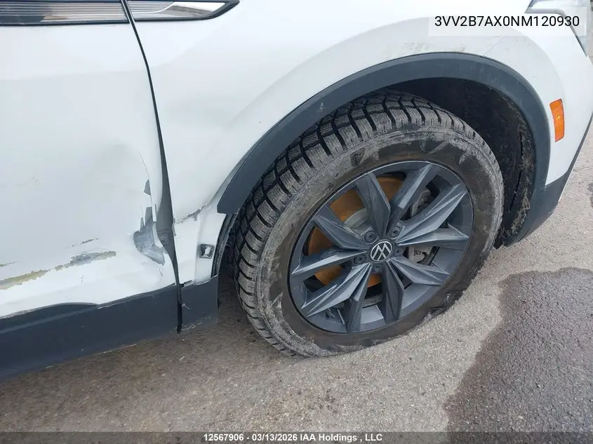 2022 Volkswagen Tiguan Comfortline VIN: 3VV2B7AX0NM120930 Lot: 12567906