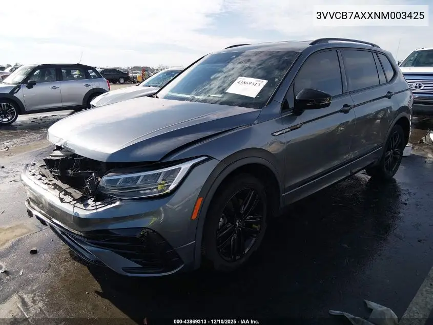 3VVCB7AXXNM003425 2022 Volkswagen Tiguan 2.0T Se R-Line Black