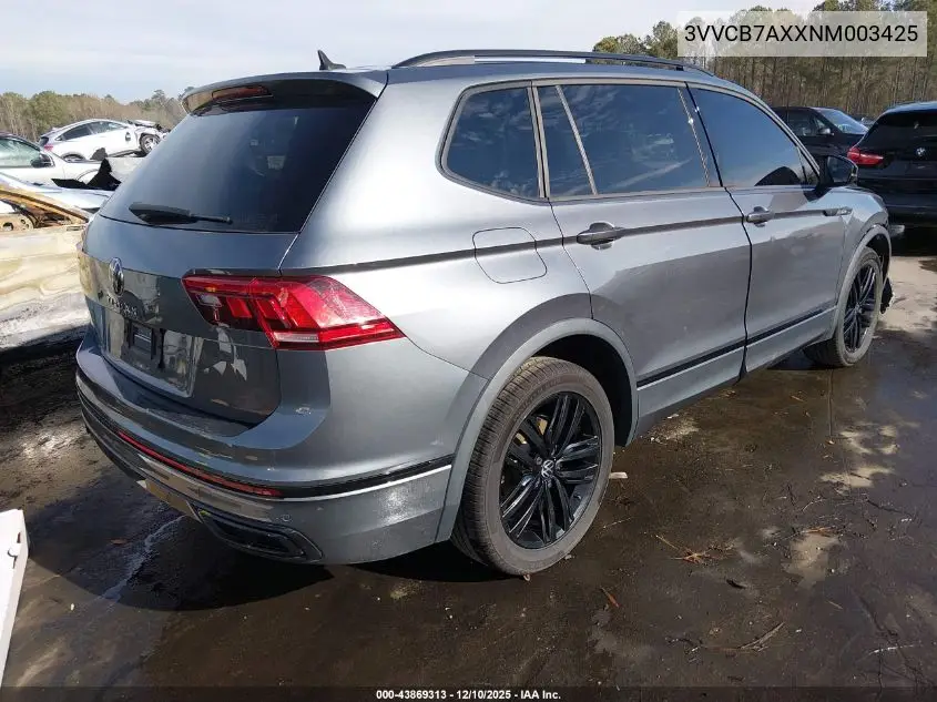 3VVCB7AXXNM003425 2022 Volkswagen Tiguan 2.0T Se R-Line Black