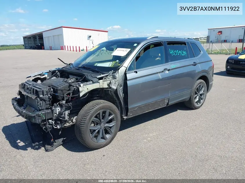 2022 Volkswagen Tiguan 2.0T Se VIN: 3VV2B7AX0NM111922 Lot: 45559639