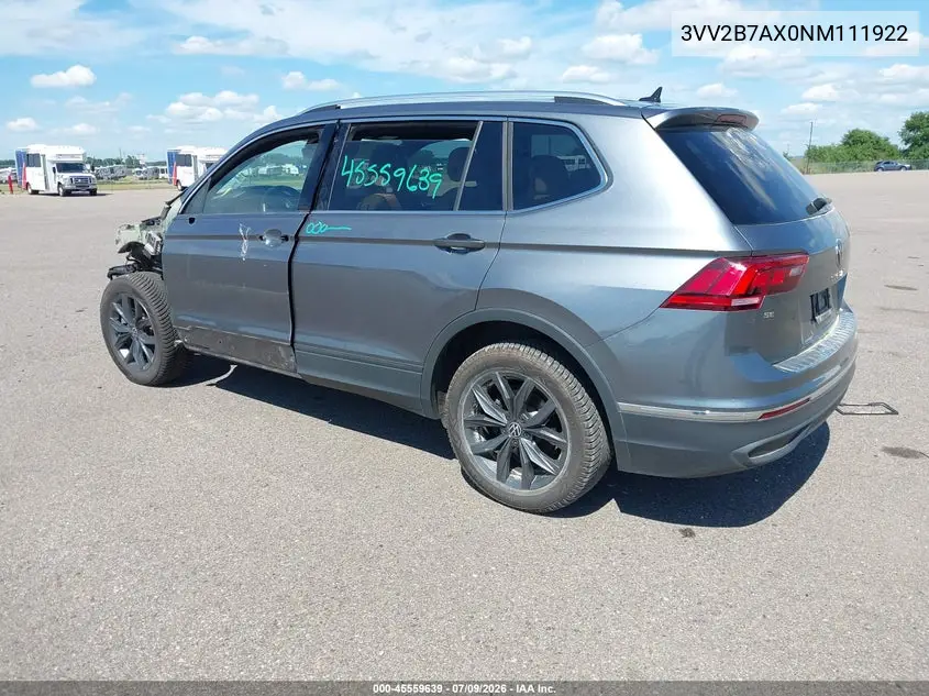 2022 Volkswagen Tiguan 2.0T Se VIN: 3VV2B7AX0NM111922 Lot: 45559639
