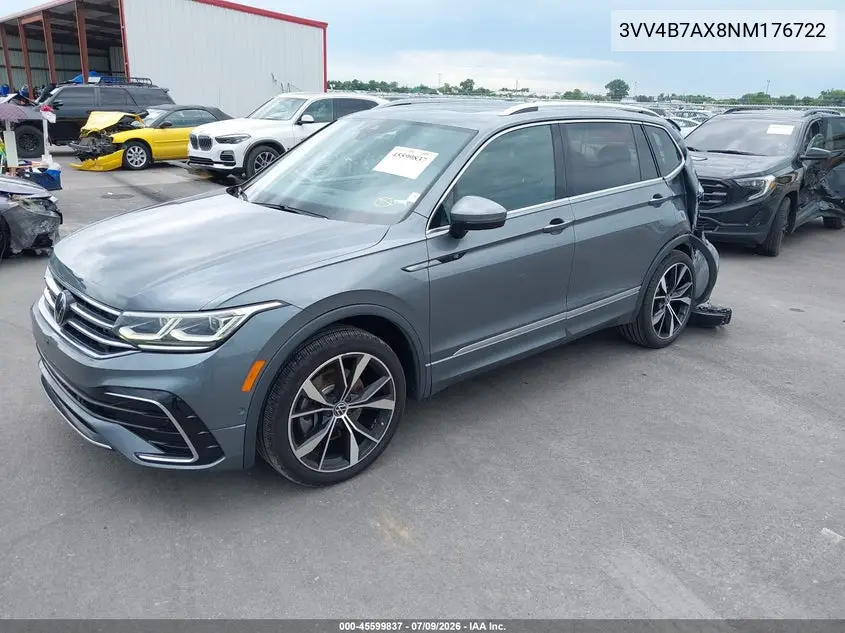 2022 Volkswagen Tiguan 2.0T Sel R-Line VIN: 3VV4B7AX8NM176722 Lot: 45599837