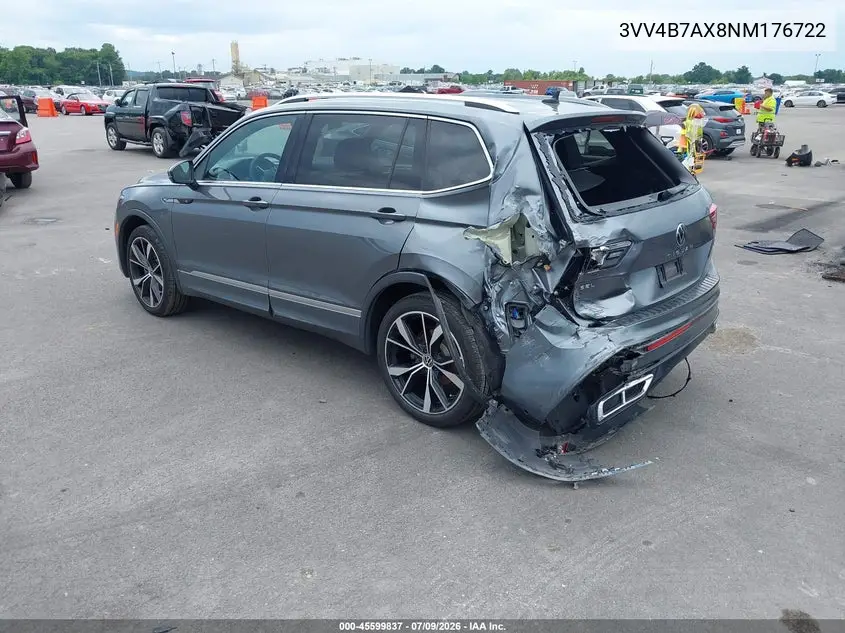 2022 Volkswagen Tiguan 2.0T Sel R-Line VIN: 3VV4B7AX8NM176722 Lot: 45599837