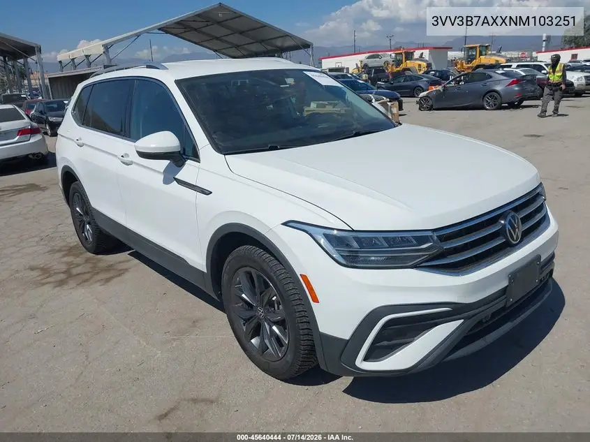 2022 Volkswagen Tiguan 2.0T Se VIN: 3VV3B7AXXNM103251 Lot: 45640444