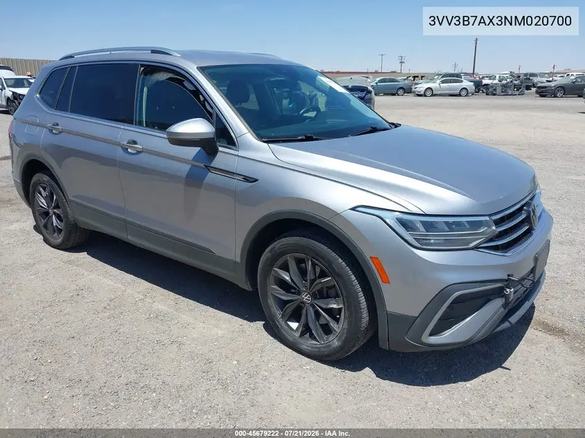 2022 Volkswagen Tiguan 2.0T Se VIN: 3VV3B7AX3NM020700 Lot: 45679222