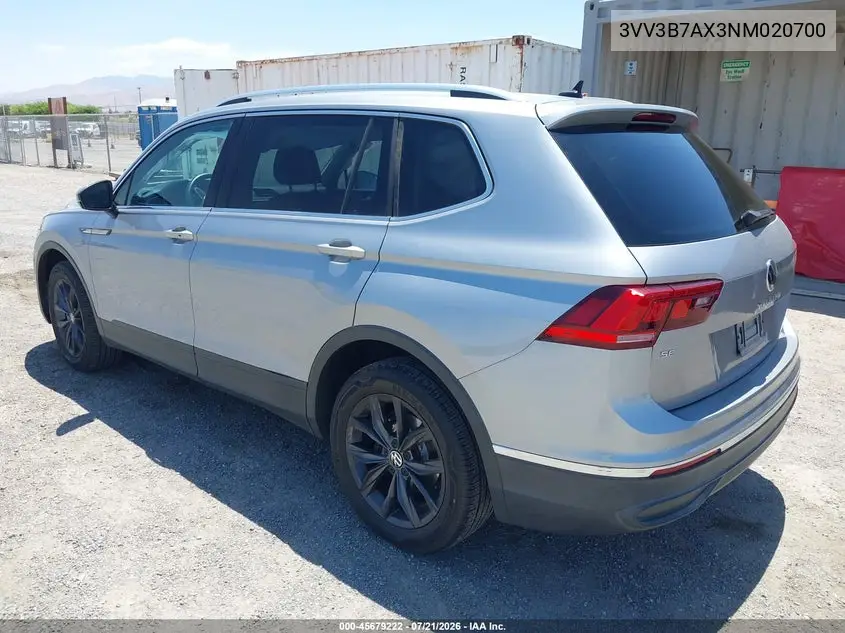 2022 Volkswagen Tiguan 2.0T Se VIN: 3VV3B7AX3NM020700 Lot: 45679222