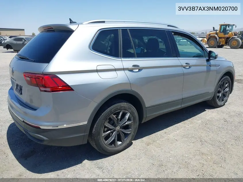 2022 Volkswagen Tiguan 2.0T Se VIN: 3VV3B7AX3NM020700 Lot: 45679222