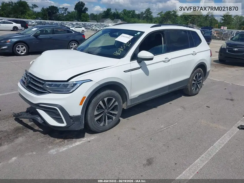 2024 Volkswagen Tiguan 2.0T S VIN: 3VVFB7AX7RM021870 Lot: 45415333