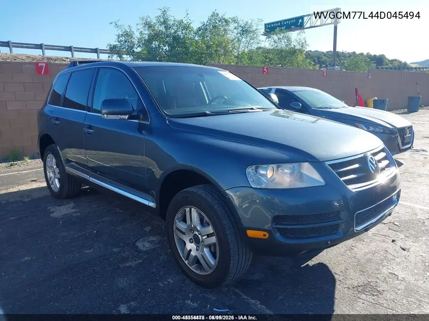 2004 Volkswagen Touareg V8 VIN: WVGCM77L44D045494 Lot: 45354478