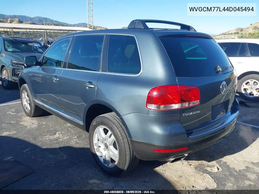 2004 Volkswagen Touareg V8 VIN: WVGCM77L44D045494 Lot: 45354478