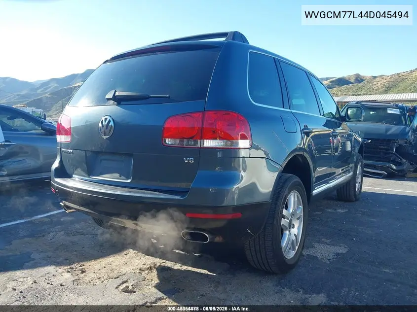 2004 Volkswagen Touareg V8 VIN: WVGCM77L44D045494 Lot: 45354478