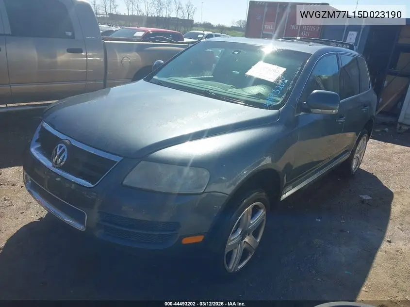 2005 Volkswagen Touareg V8 VIN: WVGZM77L15D023190 Lot: 44493202