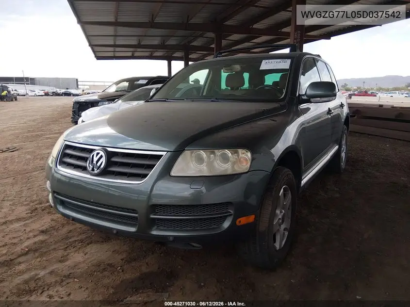 2005 Volkswagen Touareg V6/V6 (A6) VIN: WVGZG77L05D037542 Lot: 45271030