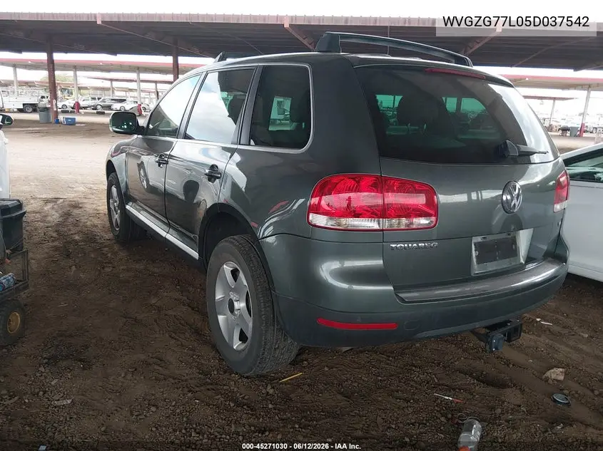 2005 Volkswagen Touareg V6/V6 (A6) VIN: WVGZG77L05D037542 Lot: 45271030