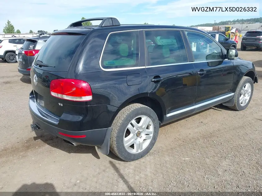 2005 Volkswagen Touareg V8 VIN: WVGZM77LX5D026332 Lot: 45433933