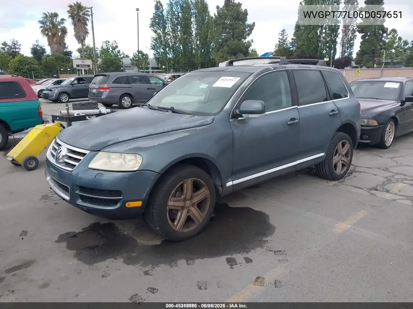 2006 Volkswagen Touareg V10 Tdi VIN: WVGPT77L06D057651 Lot: 45318590